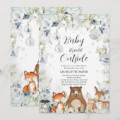 Winter Woodland Baby shower Kaart (Voorkant / Achterkant)