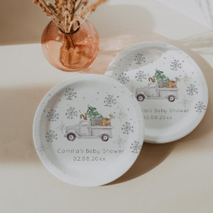 Winter Woodland Baby shower Papieren Bordje