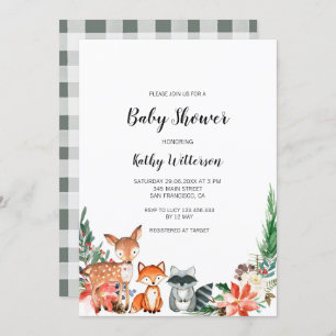 Winter Woodland Baby shower Uitnodiging