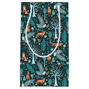 Winter Woodland Blauwgroen/Gold ID785 Klein Cadeauzakje