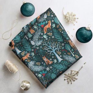 Winter Woodland Blauwgroen/Gold ID785 Stof