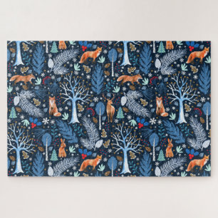Winter Woodland Blue/Gold ID785 Legpuzzel