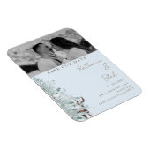 Winter Woodland Blue Wedding Foto's Sla je datum o Magneet (Rechterzijde)