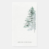 Winter Woodland bruiloft gepersonaliseerd Servet (Voorkant)