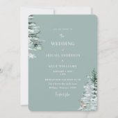 Winter Woodland bruiloft Kaart (Voorkant)