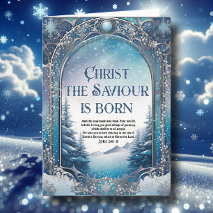 Winter Woodland Christian Bible Verse Christmas Feestdagen Kaart