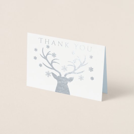 Winter Woodland Deer Baby shower Merci Cartes (Devant)
