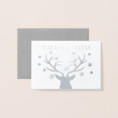 Winter Woodland Deer Baby shower Merci Cartes (Devant avec enveloppe)