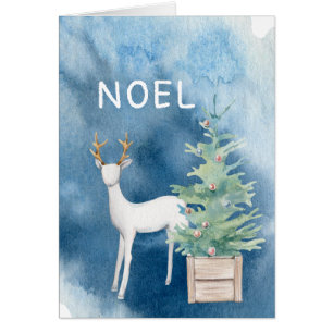 Winter Woodland/ Deer en Tree/ Noel Kerstmis