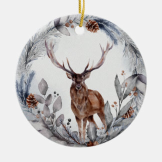 Winter Woodland Deer Keramisch Ornament
