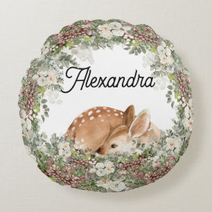 Winter Woodland Deer the Wild One Rond Kussen