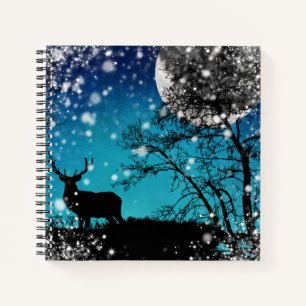 Winter Woodland en Deer Notitieboek