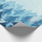Winter Woodland, Forest Snow Blue Cadeaupapier (Hoek)