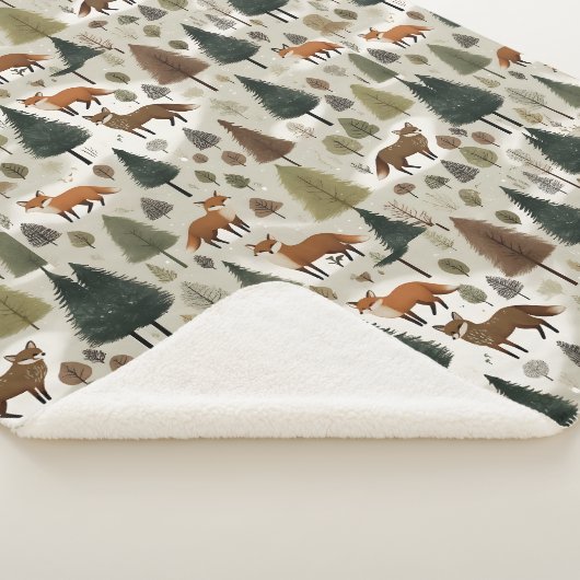 Winter Woodland Fox Sherpa Deken (3/4)
