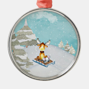 Winter Woodland Friends - Animal Illustration Metalen Ornament