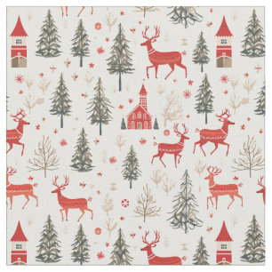 Winter Woodland Herten Nordic Christmas Stof