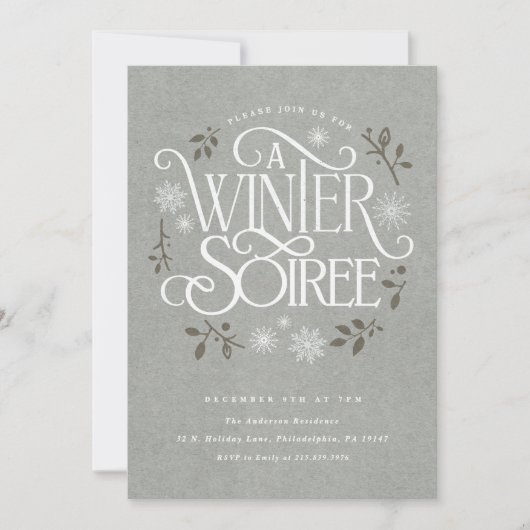 Winter Woodland Holiday Soiree Invitation (Devant)