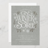 Winter Woodland Holiday Soiree Invitation (Devant / Derrière)