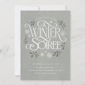 Winter Woodland Holiday Soiree Invitation Kaart