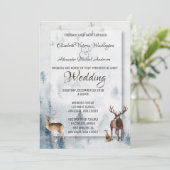 Winter Woodland Holiday Weddenschap Kaart (Staand voorkant)