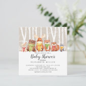 Winter Woodland Neutraal Baby shower Invitation Kaart (Staand voorkant)