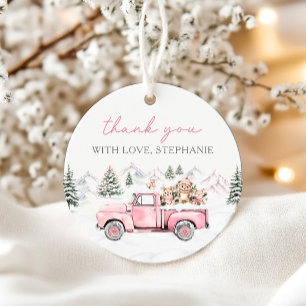 Winter Woodland Roze Favoriet Tags Bedankjes Labels
