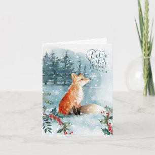 Winter woodland scene, vos gevouwen Wenskaart Kaart