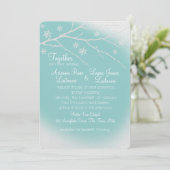 Winter Woodland Snowflakes Zilver Grijs en Aqua Kaart (Staand voorkant)