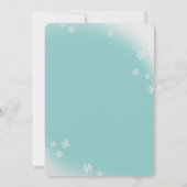 Winter Woodland Snowflakes Zilver Grijs en Aqua Kaart (Achterkant)