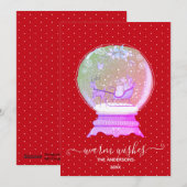  Winter Woodland Snowglobe  Feestdagenkaart (Voorkant / Achterkant)