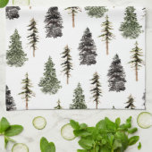 Winter Woodland Snowy Spruce Trees Theedoek (Gevouwen)