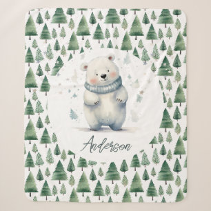 Winter Woodland Teddy Bear Naam Sherpa Deken