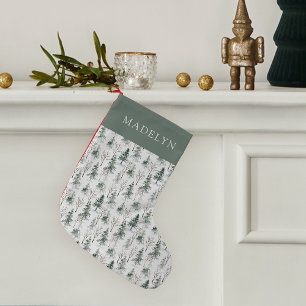 Winter Woodland Tree Patroon Gepersonaliseerd Kleine Kerstsok