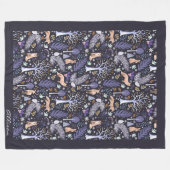 Winter Woodland Violet/Gold ID785 Fleece Deken (Voorkant (Horizontaal))