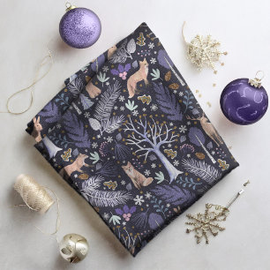 Winter Woodland Violet/Gold ID785 Stof