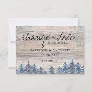 Winter Woodland Waterverf Forest Change the Date Save The Date