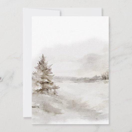 Winter Woodland We kunnen bijna wachten op Baby sh Kaart (Achterkant)