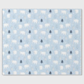 Winter Woods Polar Bears Cadeaupapier (Vlak)
