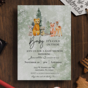Winter Woud Baby Het Is Koud Buiten Baby Shower Kaart