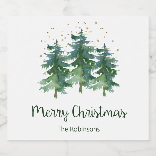 Winter Woud Vrolijk Kerstmis Mousserende Wijn Labe Sparkling Wijnetiket (Enkel label)