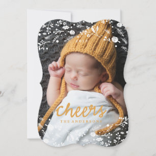 Winter Wreatage Foliage CHEERS-kerstkaart Feestdagenkaart