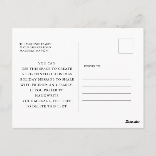 Winter Wreatfoto kerstfeestdag Briefkaart (Achterkant)