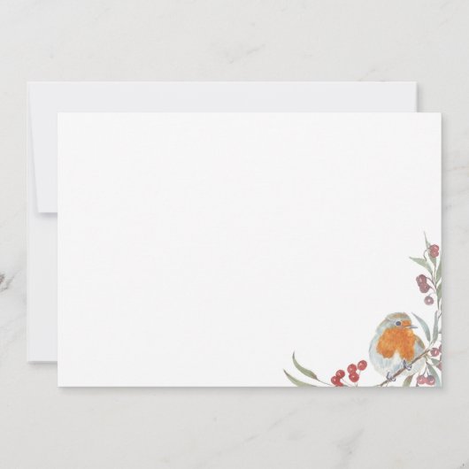 Winter Wreath en Kerstmis Robin Baby Sprinkle Kaart (Achterkant)