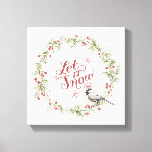 Winter Wreath - Laat het sneeuwen Canvas Afdruk