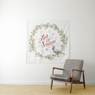 Winter Wreath - Laat het sneeuwen Wandkleed