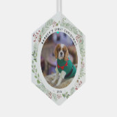 Winter Wreath Pet's foto Glas Ornament (Voorkant Rechts)