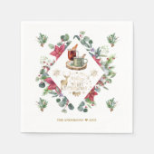 Winter Wreatscript wil je een vrolijk kerstfeest g Servet (Voorkant)