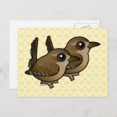 Winter Wren Pair Briefkaart (Voorkant / Achterkant)