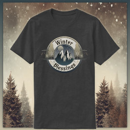 Winter Zegeningen Bergen en Star Light Badge T-shirt