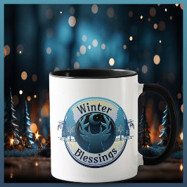 Winter Zegeningen Herten en Maan Badge Mok